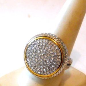 Emma Skye Stainless Steel Pave Crystal 2-Tone Ring Size 9